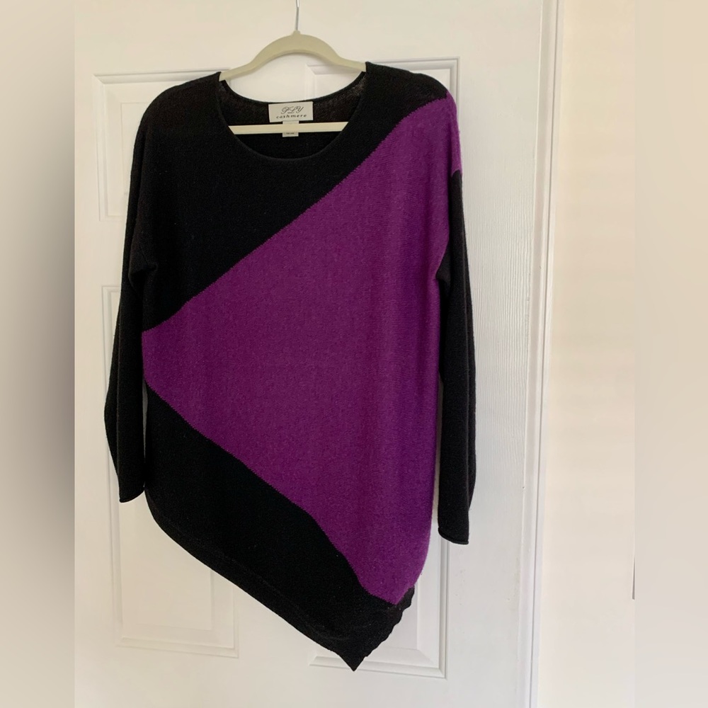 PLY Cashmere Sweater - women’s medium, black and purple